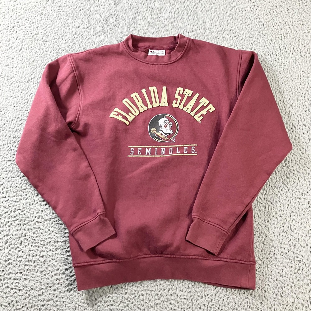 Florida State Seminoles Crewneck Sweatshirt Mens Small Maroon Champion‎